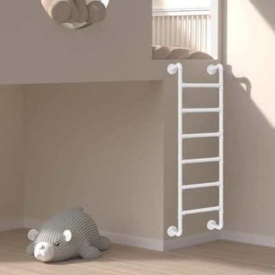 Klimladder - Zolder trap - Hoge planken bereiken - Ruimtebesparend ontwerp - Aanpasbare hoogte - Wit
