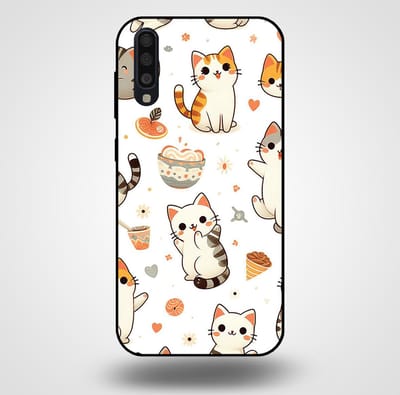 Smartphonica Telefoonhoesje voor Samsung Galaxy A70 met katten opdruk - TPU backcover case katten design geschikt voor Samsung Galaxy A70