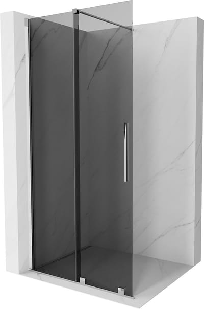 Mexen Velar douchewand schuivend Walk-in 70 x 200 , grafiet 8 mm, chroom - 871-070-000-43-01