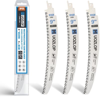 Dailygoods- Reciprocityzaagbladen 240 mm - 3-delige set - Japanse tanden - 5 TPI - Snoeien van bomen - Scherpe zaagprestaties - Zaagbladen