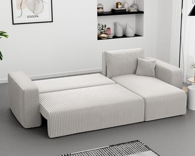 Hoekbank met slaapfunctie en opbergruimte - 248x145 cm - Novihome
