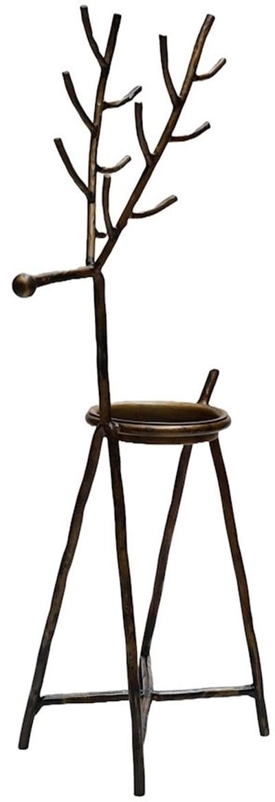 Kaarshouder Barinas | Hert | Waxinelichthouder | Aged brass - Warm goud | Kerst | L17 x B10 x H40 cm