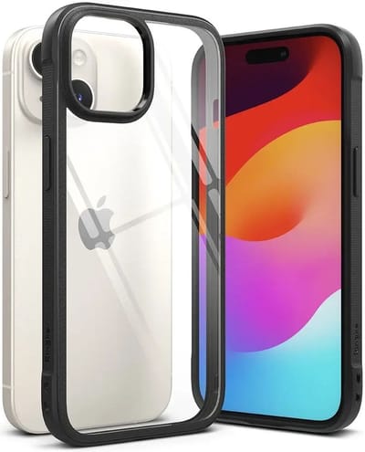 Ringke Fusion Bold Hoesje Geschikt voor Apple iPhone 15 Back Cover Transparant Zwart