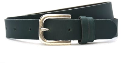 Dames riem Leer- Donkergroen / groen - Breedte 3cm - Mooie dubbele passant - Riemmaat 85 - Totale lengte 100 cm - Nikkelvrije gesp
