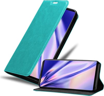 Cadorabo Hoesje geschikt voor Sony Xperia 1 III in BENZINE TURKOOIS - Beschermhoes met magnetische sluiting, standfunctie en kaartvakje Book Case Cover Etui