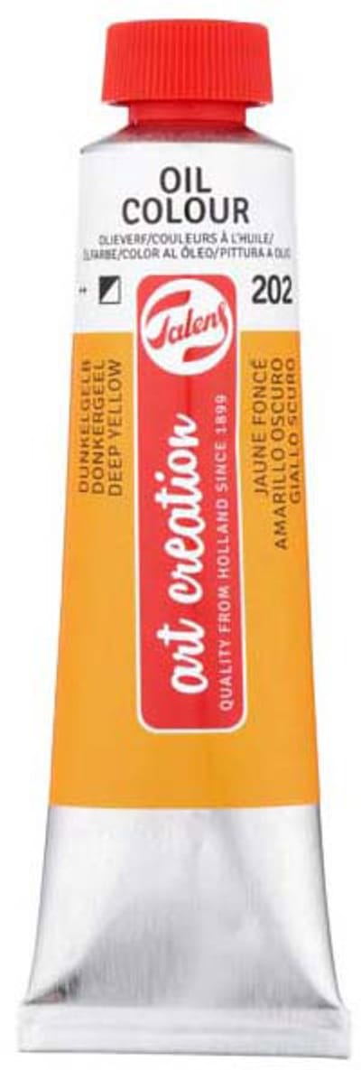 Olieverf tube donkergeel 40ml schilderen creatief.