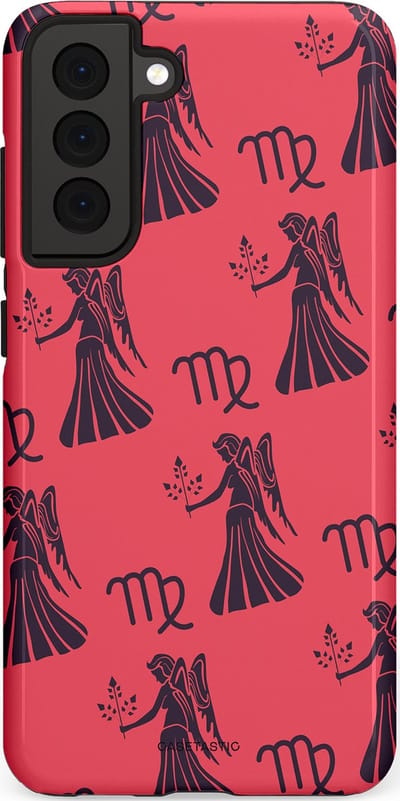 Casetastic Hoesje Geschikt voor Samsung S21 FE - Stijlvolle Beschermende Duo-layer Case - Zodiak maagd