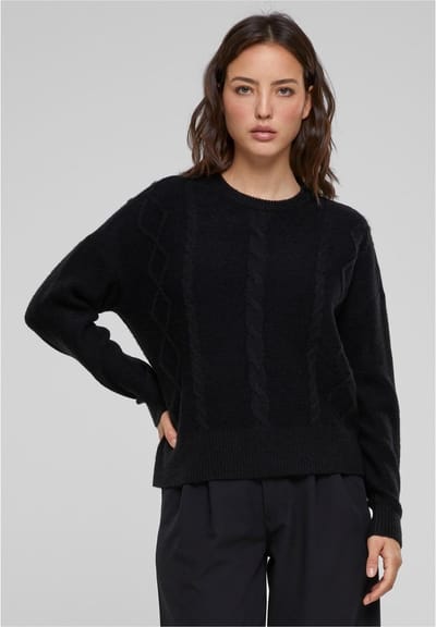 Urban Classics - Cabel Knit Sweater/trui - XL - Zwart