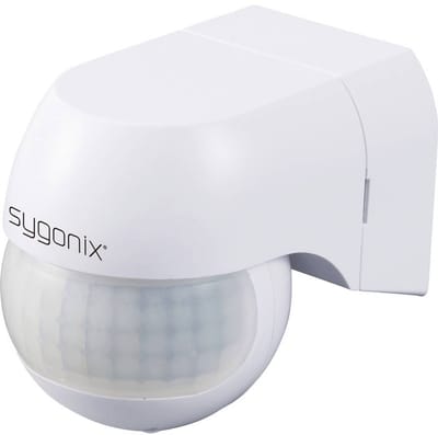 Sygonix SY-6118230 PIR-bewegingsmelder Wand (hangend), Opbouw (op muur) 180 ° Relais Wit IP44