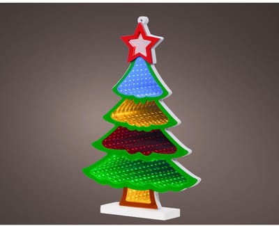 Lumineo kerstboom LED infinity lights kleurrijk decoratief 21,5x32cm.