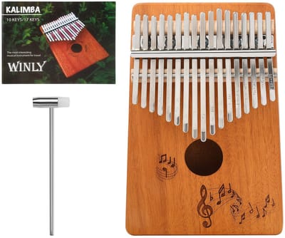 Store_7 - Kalimba - Vingerpiano - Draagbaar - 17 Toetsen - Muzieknoot - Geschikt voor Beginners en Professionals - Mahonie