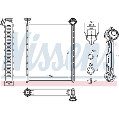 Warmtewisselaar, interieur verwarming NISSENS 71162