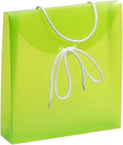 Cadeautasjes plastic 24x26x6 cm, APPELGROEN (10 stuks)