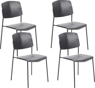ASTORIA - Eetkamerstoel set van 4 - Zwart - Plastic