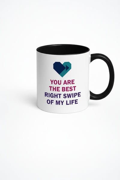 Mok 'You Are The Best Right Swipe Of My Life' - Romantisch Cadeau voor Partner