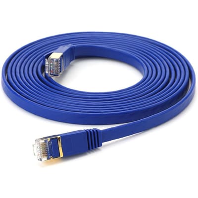 Cat 7 Ethernet-kabel 32AWG Zuurstofvrij koper 10Gbps Hoge snelheid 600Mhz bandbreedte Plat internet 3m