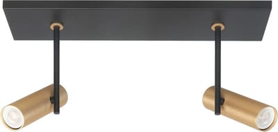 Spot Trend 2 lichts L 40 cm incl mini GU10 zwart goud