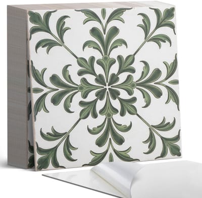Coloray Plaktegels - Plantenmotief op de tegel Zelfklevende Tegels - 20 cm x 20 cm - Groente Plaktegels - 20 stuks - Vierkant PVC Tegels - Plaktegels Badkamer - Plaktegels Vloer - Vinyltegels Vloer Zelfklevend - Wandtegel Zelfklevend