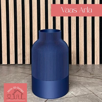 Vaas Arla - Japandi style - 3D geprint - Kunstbloemen - Legobloemen