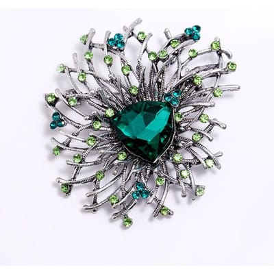 Europese En Amerikaanse High -End Retro Broches High -End Kristallen Corsage Bloemen En Gras Legering Kleding Accessoires Broches black