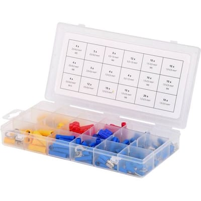 KS Tools 970.0290 Assortiment kabelschoenen 0.50 mm² - 6 mm² Rood, Blauw, Geel 160 onderdelen