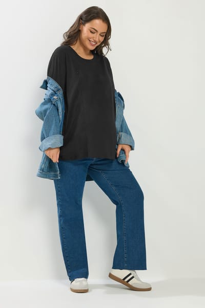 Bump It Up Maternity Zwart Tshirt Met Korte Mouwen Size 44