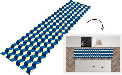 Keukenloper - Loper keuken - Cube - Kubus - Patronen - 200x50 cm - Keukenloper vinyl