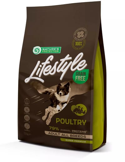 Nature's Protection Lifestyle - hond - alle rassen - vowassen - graanvrij met gevogelte - 1,5kg