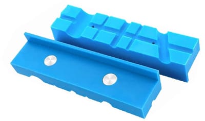 BRENZOOS- Vise Kaak Pads - 2 Pack - Magnetische Covers - Duurzaam TPU/Rubber - Multi-Groove Ontwerp - Sterke Ingebedde Magneten - Bankschroef Kaken