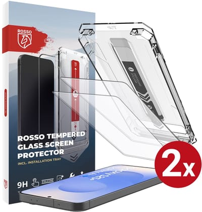 Rosso Screenprotector Geschikt voor Samsung Galaxy S25 Plus | 9H Tempered Glass | Beschermglas | Glasplaatje | Case Friendly | Installatietray | Geen luchtbellen & stof | Eenvoudige montage | 2-Pack