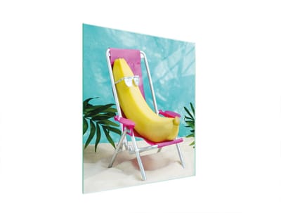 TMK ArtDeko Serie - Snijplank Glas - 45x52 cm - Banaan - Hittebestendig - Antibacterieel