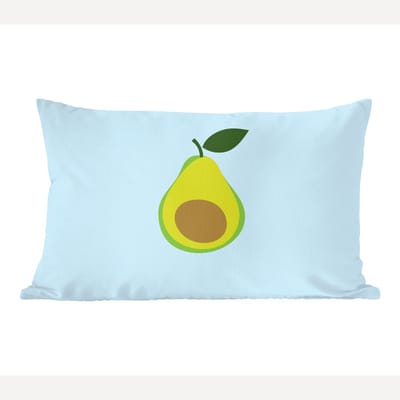 Sierkussens - Kussentjes Woonkamer - 60x40 cm - Avocado - Illustratie - Groene - Vrucht