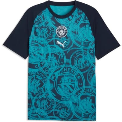 PUMA - mcfc warm up jersey - T-shirt voetbal train km here - Blauw