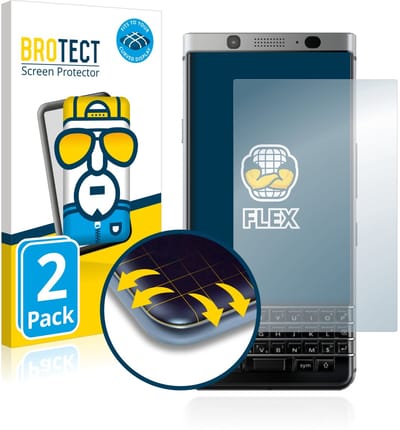 BROTECT - Screenprotector voor BlackBerry Keyone - Folie Beschermfolie transparant volledig dekking - 2 Stuks