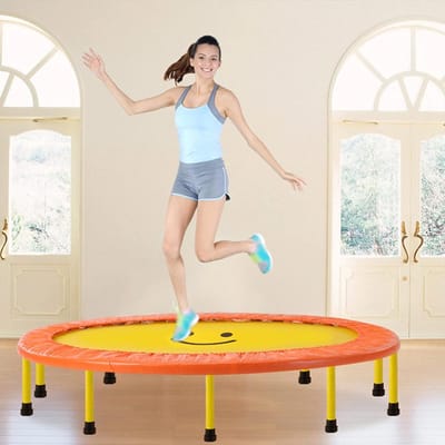 Vervangende Trampoline Pad - Springmat Cover - Buiten Fitness - Duurzame Stalen Poten - 60 Inch - Geel