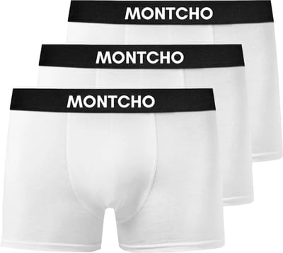 MONTCHO - Essence Series - Boxershort Heren - Onderbroeken Heren - Boxershorts - Ondergoed - 3 Pack - Wit - Maat: (S - XXL)