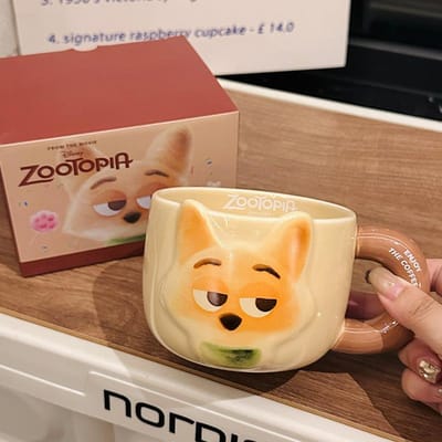 Leuke Cartoon Nicky Judy Keramische Mokken Zootopia Waterbekers Huishoudelijke Ontbijtbekers Als Souvenirs . brown