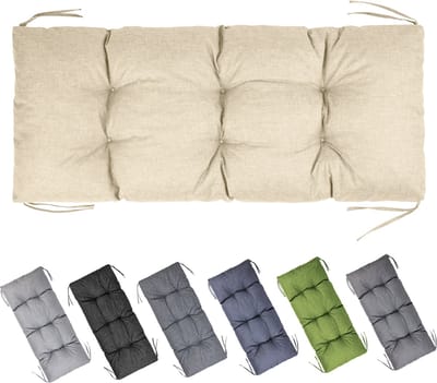 Garronda Bankkussen 120x50 cm – 10 cm dik – Waterafstotend & UV-bestendig – met Banden – Cappuccino GD-AM-Bono