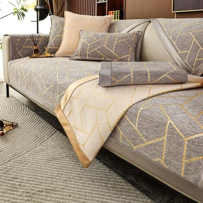 Chenille Jacquard Geometrische Bankhoes voor Woonkamer Bankhoes Bankkussen Meubelbeschermer Hoes Effen Kleur Woondecoratie 70x70cm 1pcs