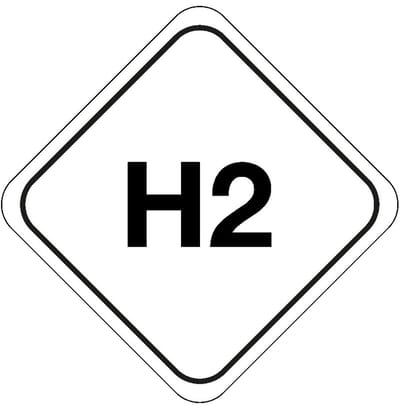 H2 gas sticker 50 x 50 mm - 10 stuks per kaart