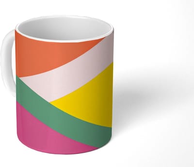 Mok - Koffiemok - Driehoeken - Kleurrijk - Abstract - Mokken - 350 ML - Beker - Koffiemokken - Theemok