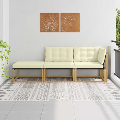 vidaXL - Buiten - bank - set - Massief - Acacia - Hout - Wit