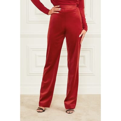 GUESS Marciano By Lilli Pant Lacquer Red Straight Taglia: 40 | Pantaloni Outlet | Donna | Rosso
