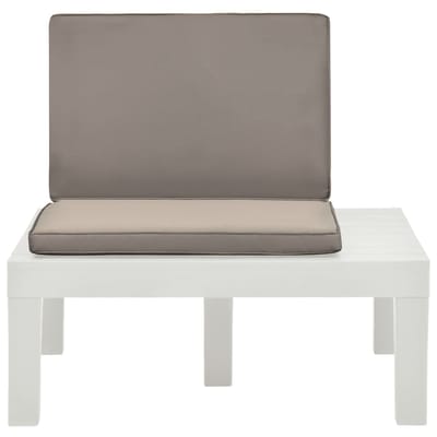 vidaXL - Loungestoelen - 2 - st - met - kussens - kunststof - wit