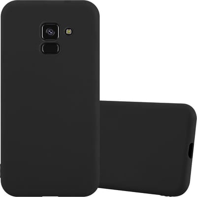Cadorabo Hoesje geschikt voor Samsung Galaxy A8 PLUS 2018 in CANDY ZWART - Beschermhoes gemaakt van flexibel TPU silicone Case Cover