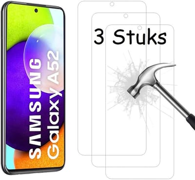 Screenprotector Geschikt voor Samsung Galaxy A52 Screenprotector - Galaxy A52 tempered glass Screenprotector - 3 stuks