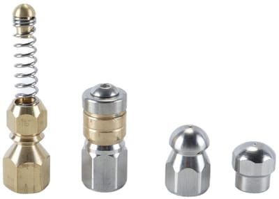 Dailygoods- Rioolspoelmondstuk 4 Stuks - G1/8 Schroefdraad - Roestvrij Staal - Hogedrukreiniger - Duurzaam - Slijtvast - Afvoerreiniger