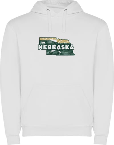 Witte Wanna have hoodie voor de echte Amerika liefhebber USA Amerikaanse / Verenigde Staten de staat Nebraska Print Full Color Color merk Roly maat S