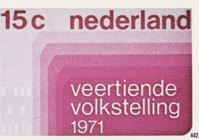 Briefkaart met afbeelding Veertiende Volkstelling 1971 postzegel