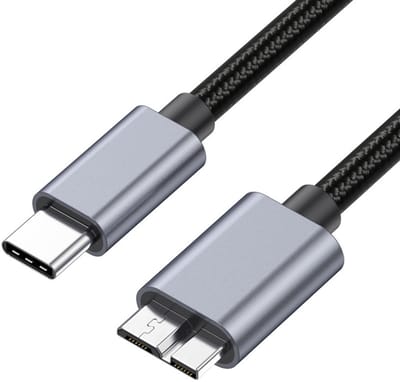 USB-C (Type-C) 3.1 naar Micro-B adapter kabel - 10Gbps Dataoverdracht - 50 CM - geschikt voor externe harde schijven en mobiele apparaten - zwart